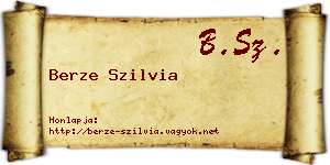 Berze Szilvia névjegykártya